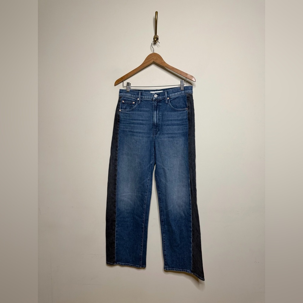 MOTHER The Half Pipe Flood Jeans in Black and Blue - Picture 4 of 12